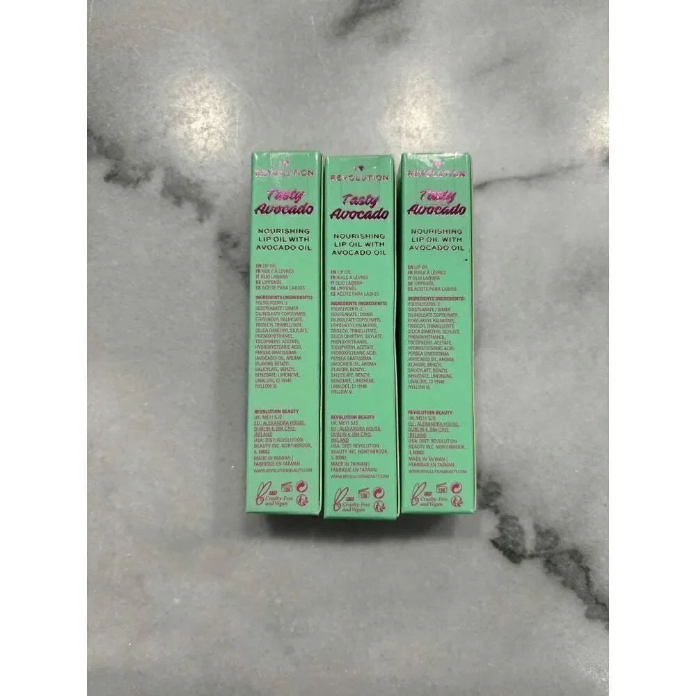 I Heart Revolution Tasty Avocado Lip Oil Lot of 3